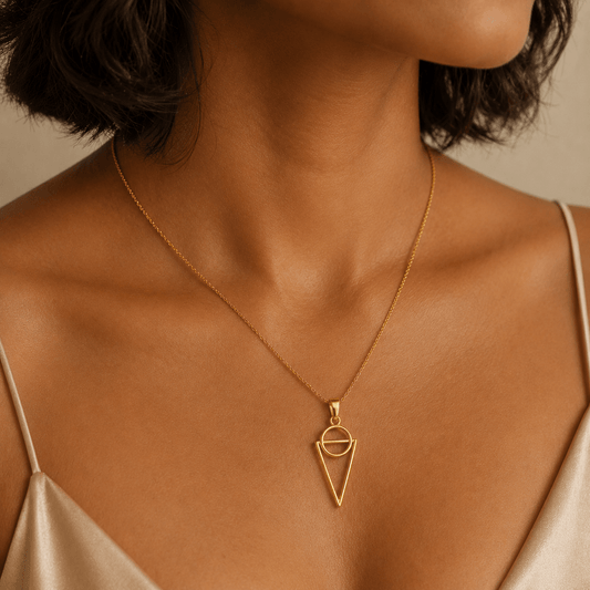 Geometric Halo Pendant Necklace - Pendant Store