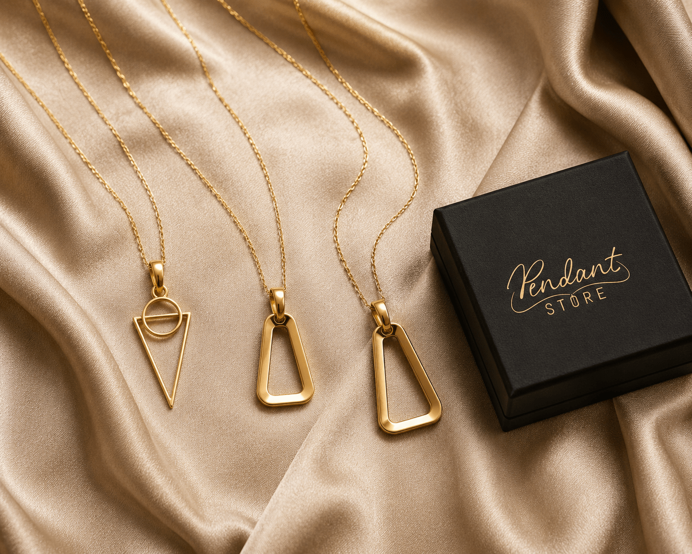 Gold Pendant Necklace Gifts in 18K gold vermeil with Pendant Store gift wrapping