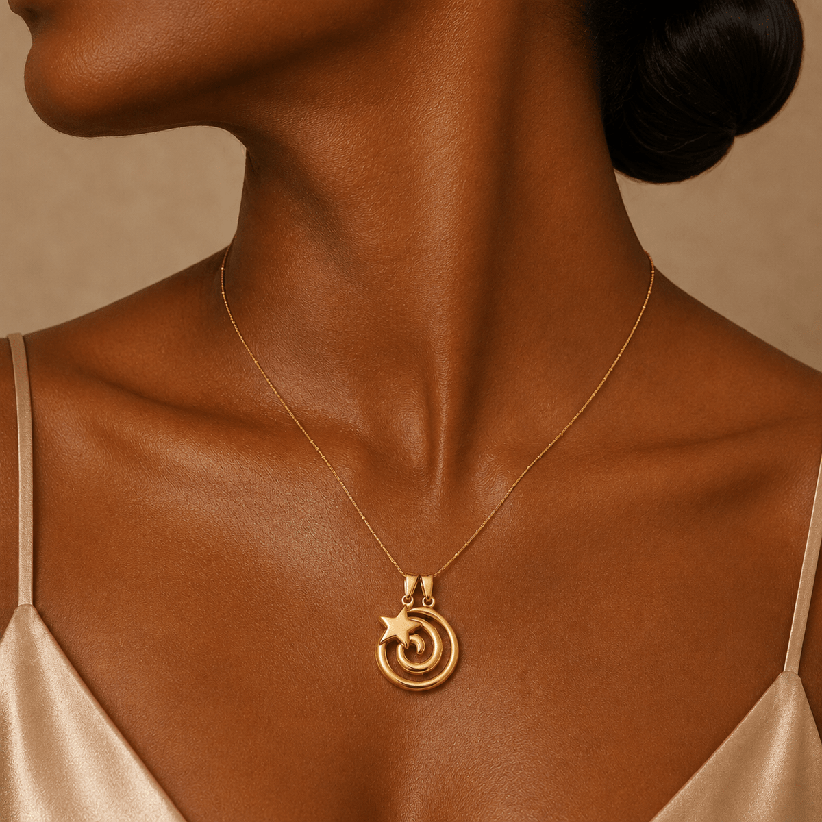 Celestial Spiral Star Pendant Necklace - Pendant Store