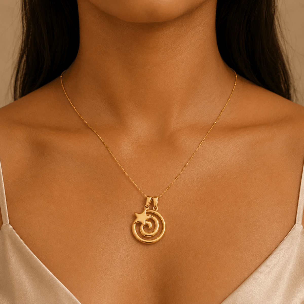 Celestial Spiral Star Pendant Necklace - Pendant Store