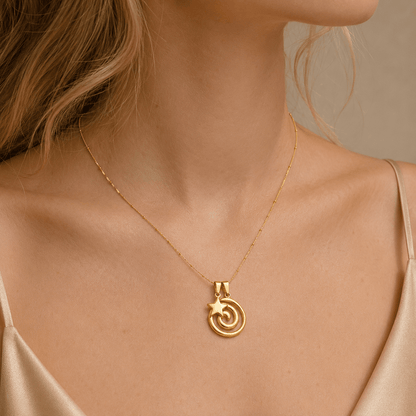 Celestial Spiral Star Pendant Necklace - Pendant Store