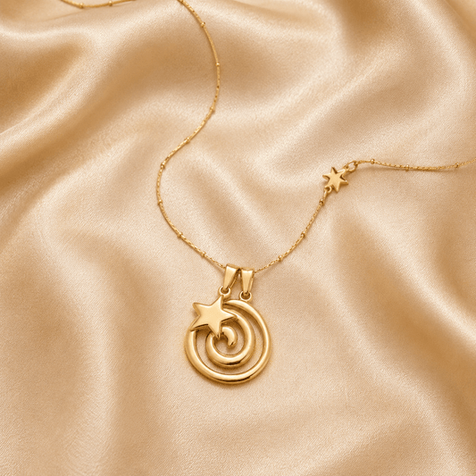 Celestial Spiral Star Pendant Necklace - Pendant Store