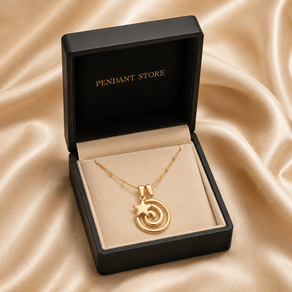 Celestial Spiral Star Pendant Necklace - Pendant Store