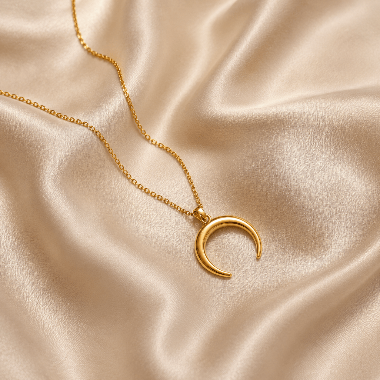 Celestial Crescent Arc Pendant Necklace - Pendant Store