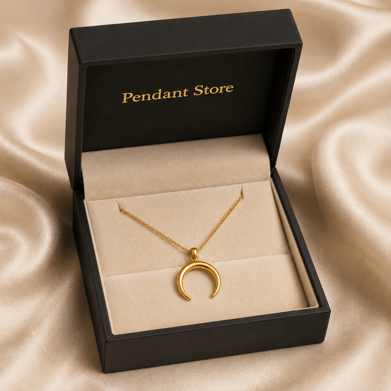 Celestial Crescent Arc Pendant Necklace - Pendant Store