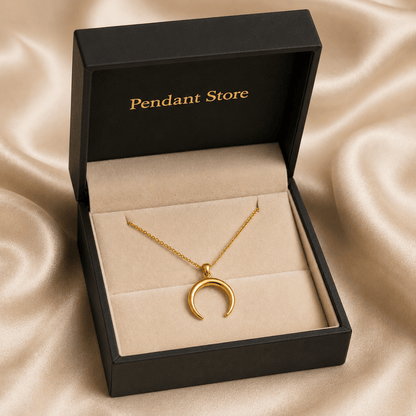 Celestial Crescent Arc Pendant Necklace - Pendant Store