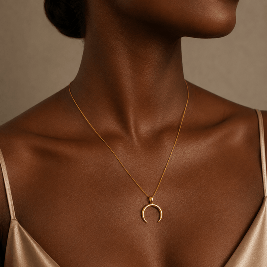 Celestial Crescent Arc Pendant Necklace - Pendant Store