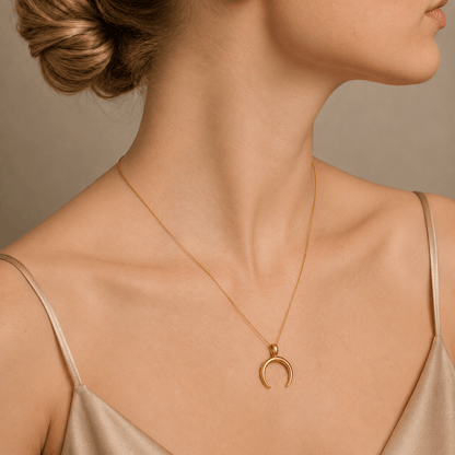 Celestial Crescent Arc Pendant Necklace - Pendant Store