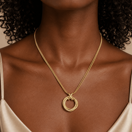 Interlocking Orbit Rings Pendant Necklace - Pendant Store