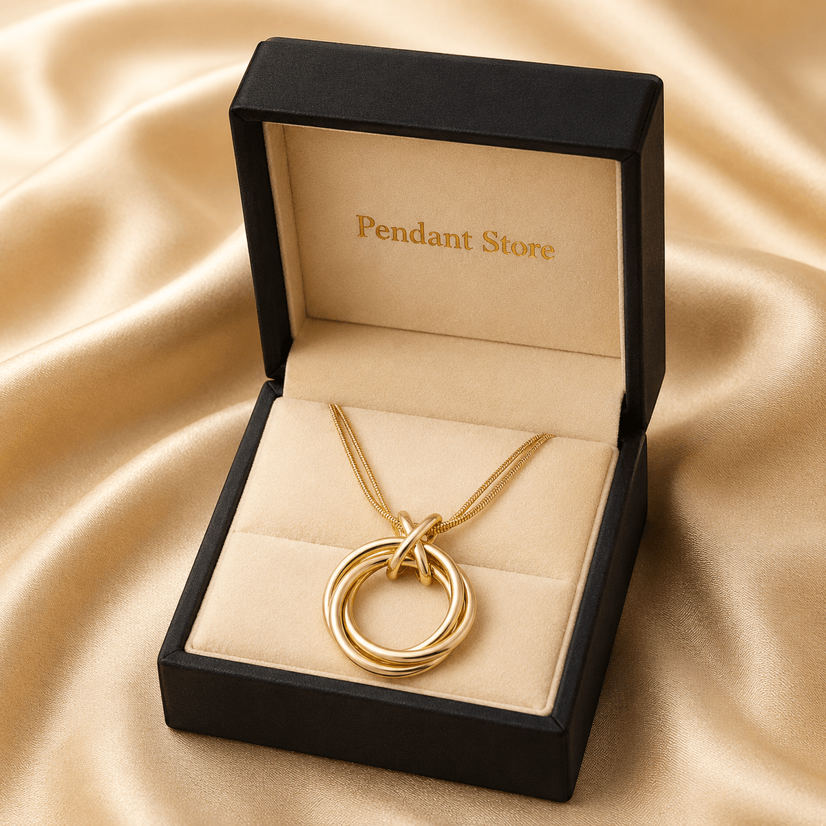 Interlocking Orbit Rings Pendant Necklace - Pendant Store