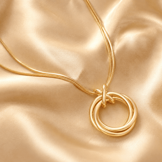 Interlocking Orbit Rings Pendant Necklace - Pendant Store