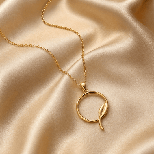 Leaf Circle Sprout Pendant Necklace - Pendant Store