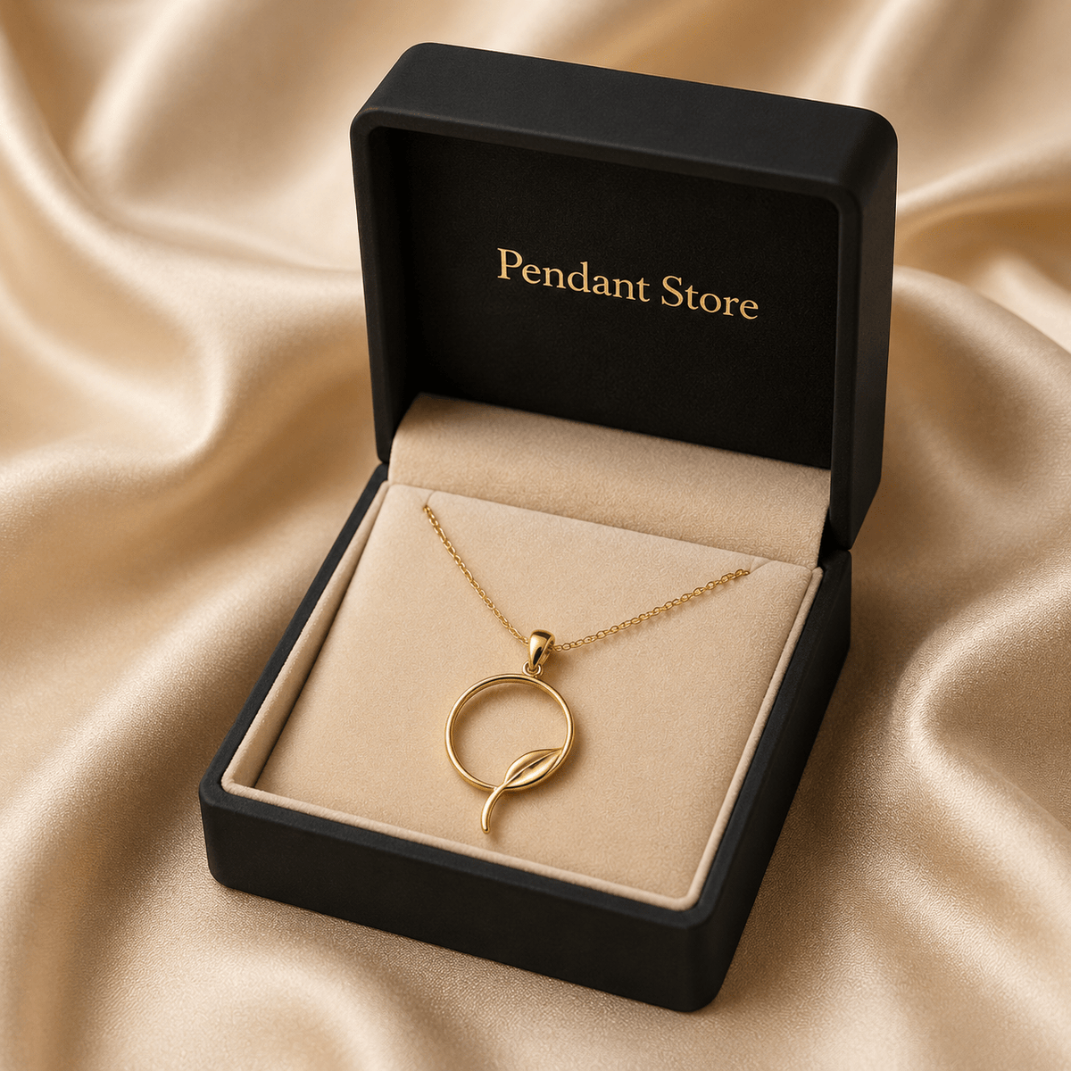 Leaf Circle Sprout Pendant Necklace - Pendant Store