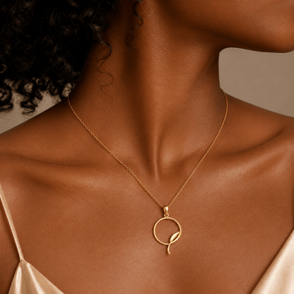 Leaf Circle Sprout Pendant Necklace - Pendant Store